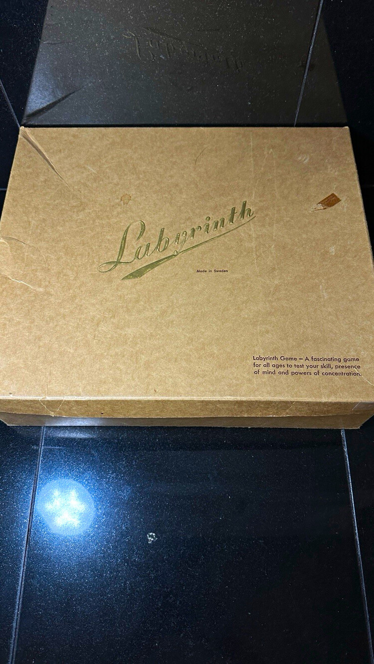VINTAGE 1950 BRIO Labyrinth Wooden Maze Skill Game in Box Made in Sweden